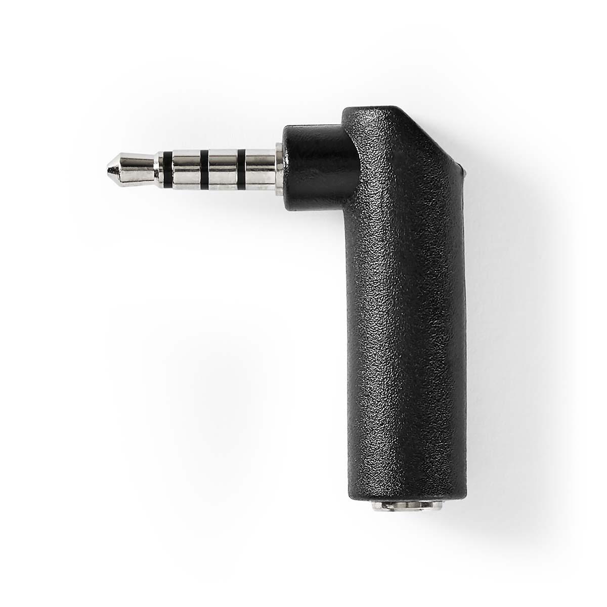 Adaptateur audio trrs(4 pôles) 3.5mm mâle / 3.5mm femelle /  plaqué or / coudé à 90°