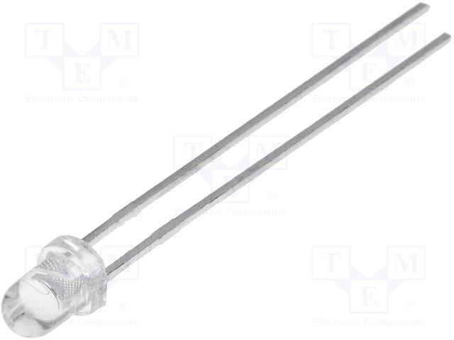 Diode emetrice infra-rouge 850nm angle 50° 100mw d= 3mm transparent blanc