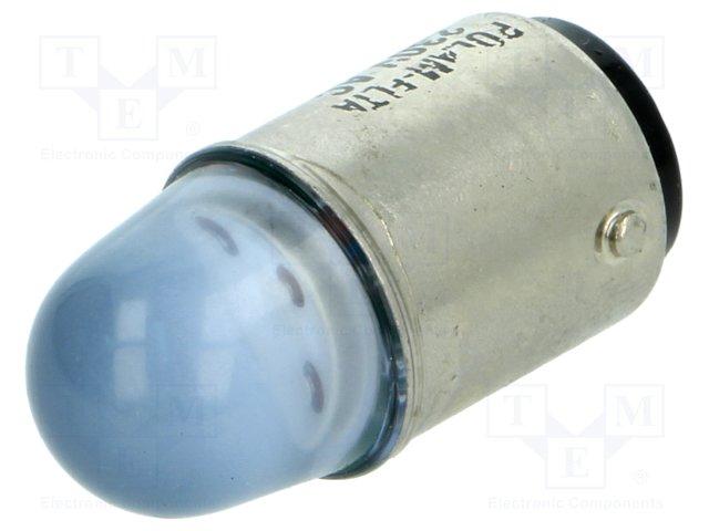 Lampe miniature ba15d bleue 12v ac-dc 0.6w 32.5x15.5mm