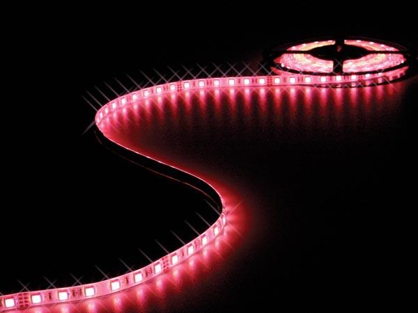 Flexible 300 leds type 5050 5m x 10mm rouge bleu vert 24v 2.5a 29.5w eclairage indirect