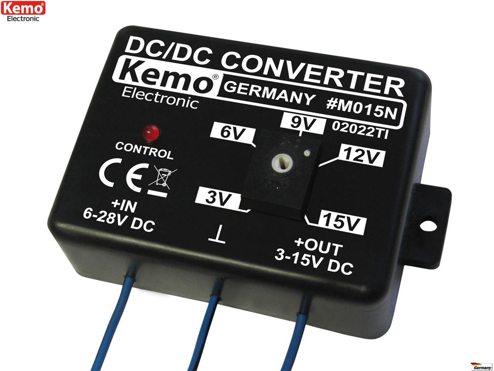 Convertisseur de tension dc/dc entrée 6vdc à 28vdc // sortie 3vdc à 15vdc // max 1.5a kemo