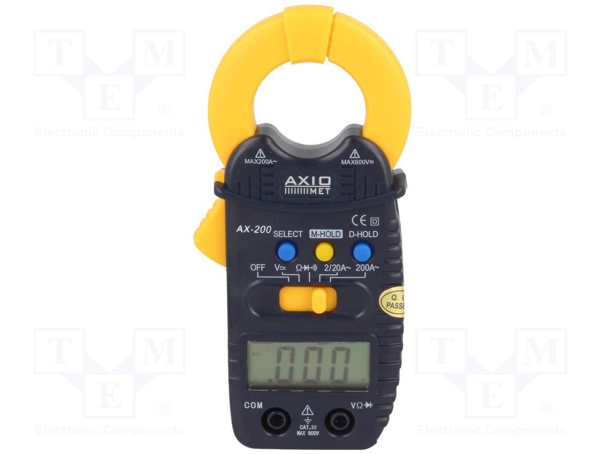 Multimètre numérique - ohmètre /voltmètre/ampèremètre avec pince 200a /testeur de continuité - cat3 600v