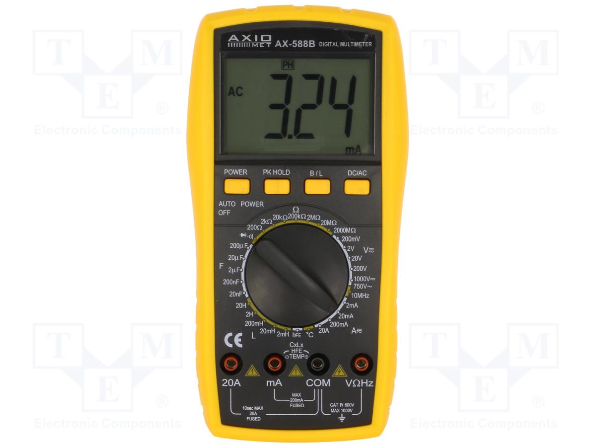Multimètre numérique:ohmètre/voltmètre/ampèremètre/capacimètre/thermomètre/fréquencemètre/inductance /cat4 600v -
