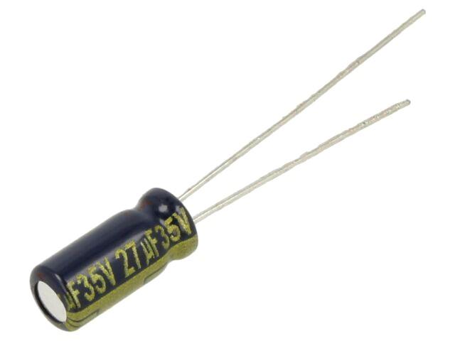 Condensateur chimique radial panasonic faible impedance 27uf 35v 5x11mm 105°c