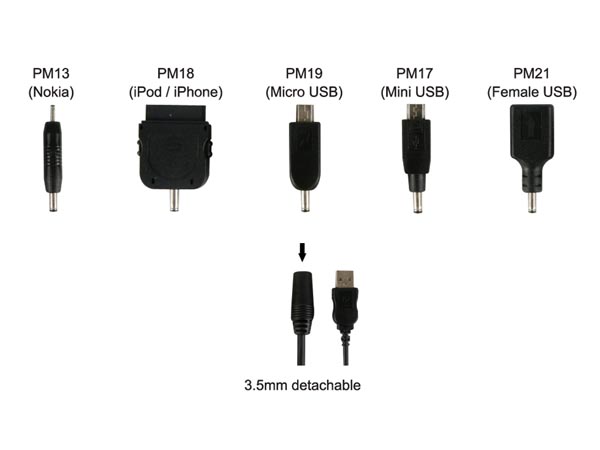 Câble de recharge usb vers fiche 3.5mm femelle + 5