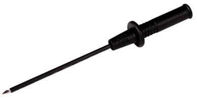 Pointe de touche à douille isolante 4mm - tige fine et flexible -ideal pour composant cms -cat1   60vcc - l= 65mm - noir -
