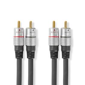 Cable double rca haute qualité  (rca mâle x2 / rca mâle x2)  l=10m