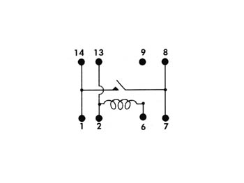 Dil relais 0.5a/10w max. 1 x travail 12vcc
