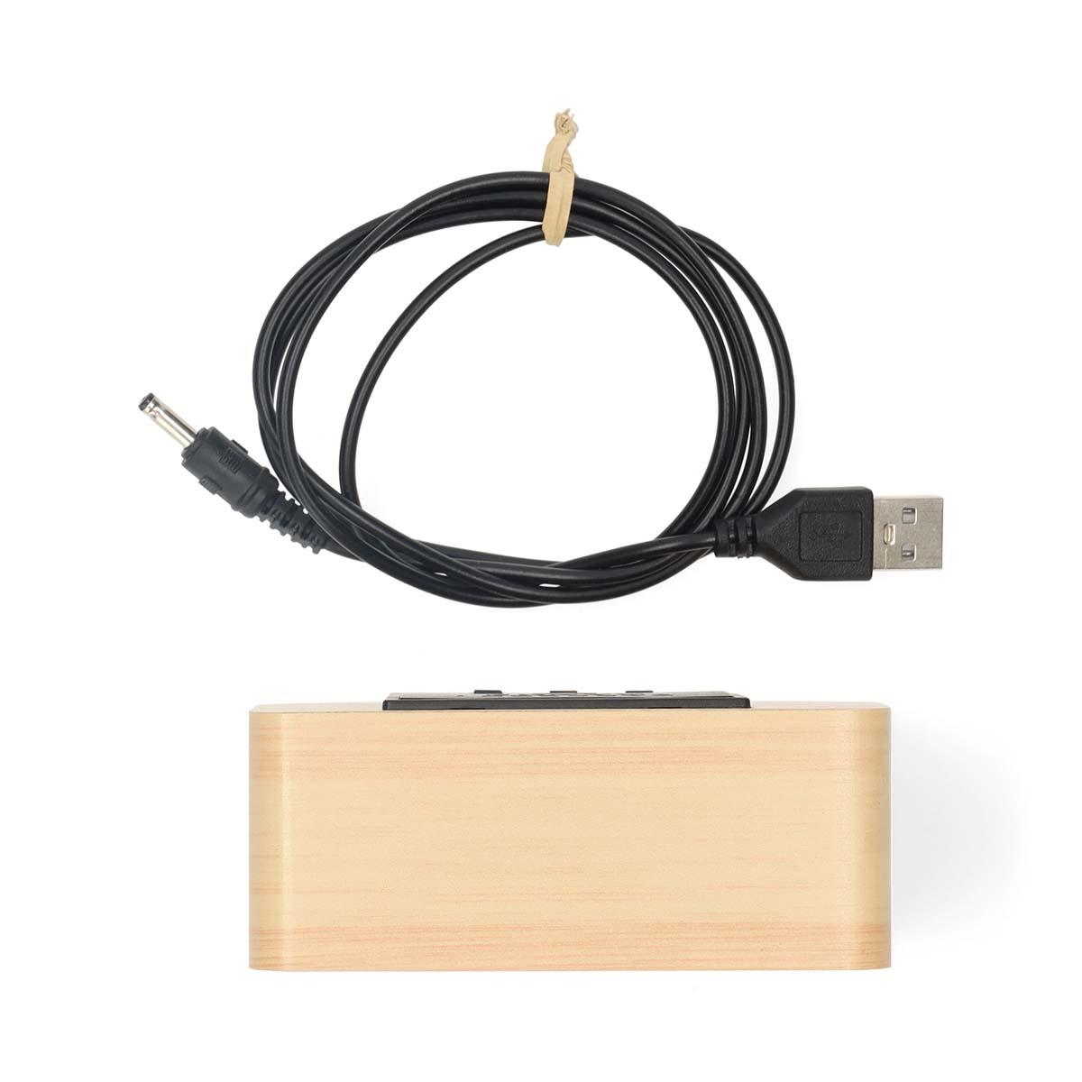 Réveil de bureau numérique | led | rétroéclairage | fonction snooze | affichage de la date | température intérieure | bois