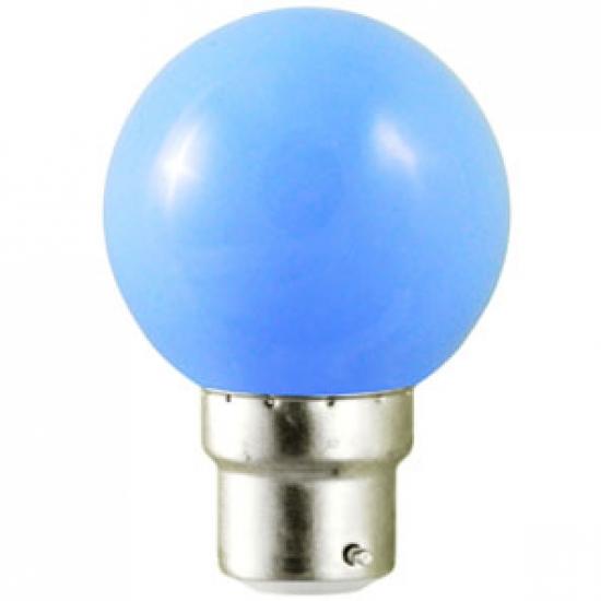 Lampe a led  b22d 230v 1w 45x70 mm 30 lumens angle 240° bleue