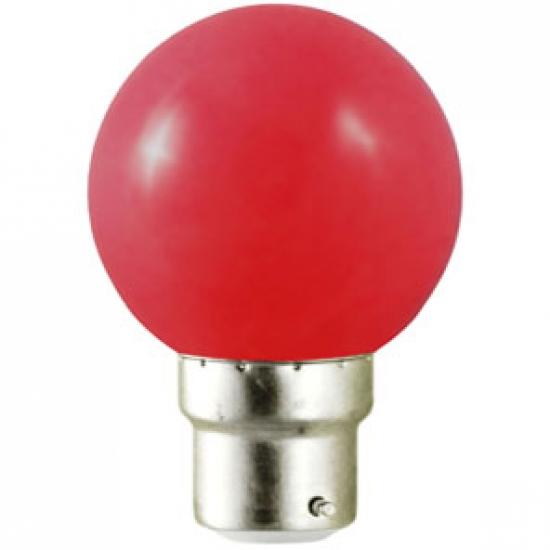Lampe a led  b22d 230v 1w 45x70 mm 30 lumens angle 240° rouge