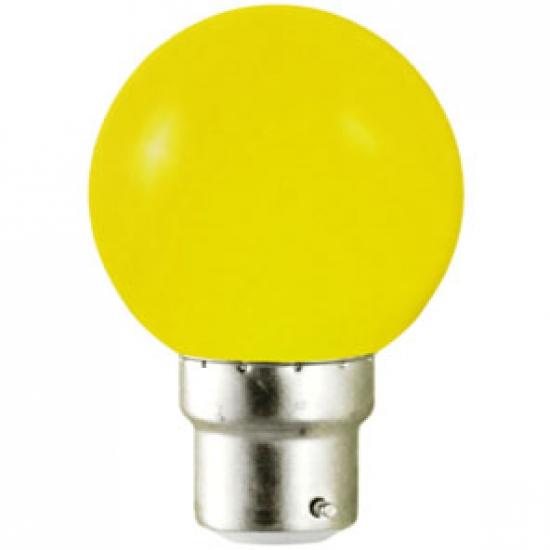 Lampe a led  b22d 230v 1w 45x70 mm 30 lumens angle 240° jaune