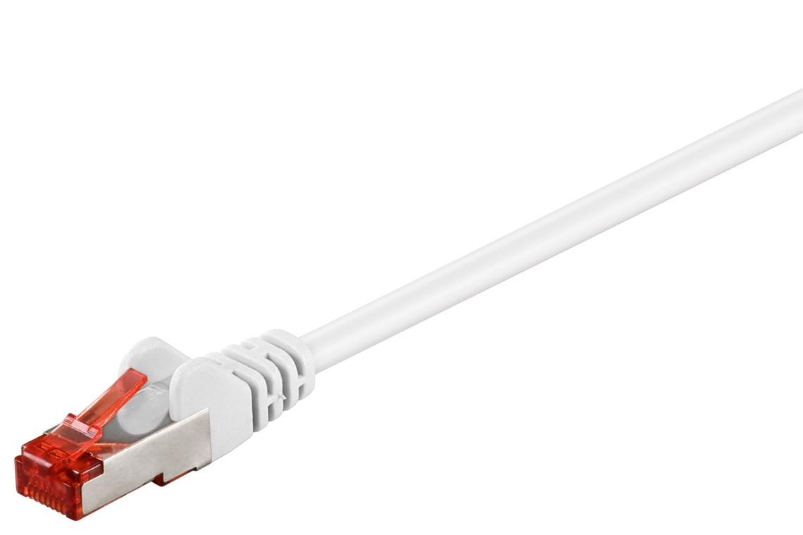 Cable ethernet rj45 cat6 s/ftp / blanc / l = 10 metres