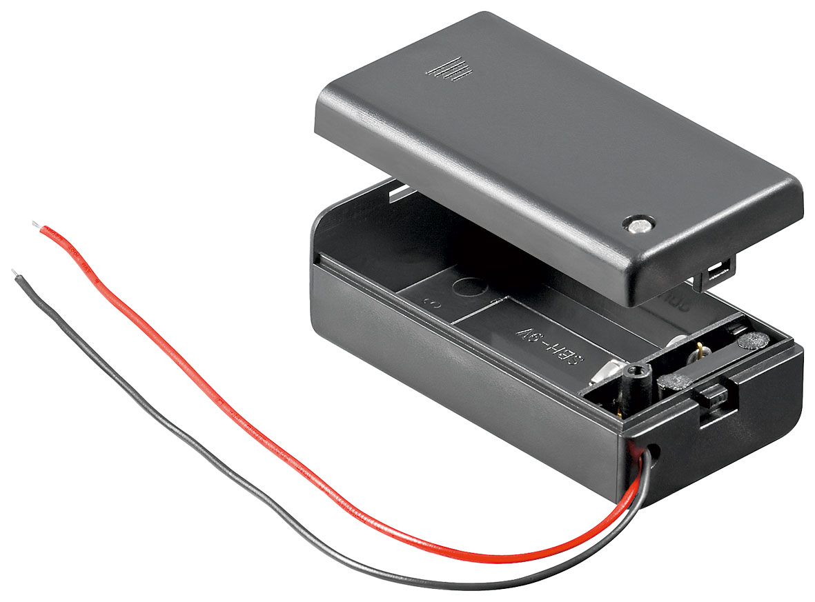 Hilitand Support de Batterie Boîte de Rangement en Plastique de Batterie de Cas de 9V PP3 avec Le Commutateur de Marche/Arret Fil de Fil 