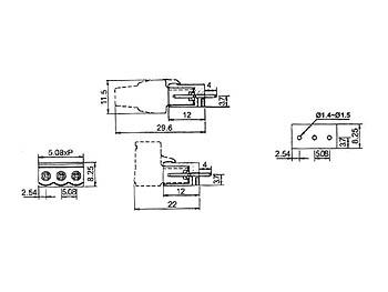 Bornier male embrochable - 3 poles