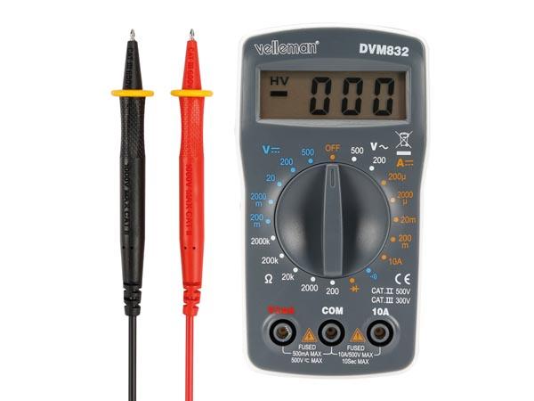 Multimètre numérique - ohmètre / voltmètre/ ampèremètre /testeur de continuité - cat2 500v - cat3 300 v - 10 a -
