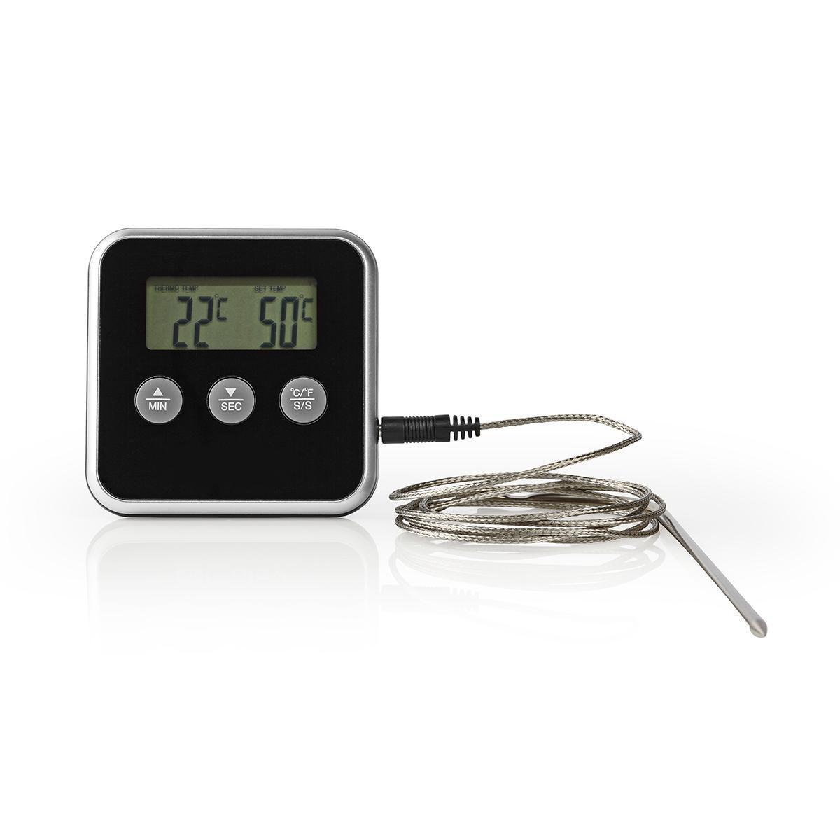Thermomètre de cuisson (sonde) avec  alarme / minuteur / écran lcd / 0 - 250 °