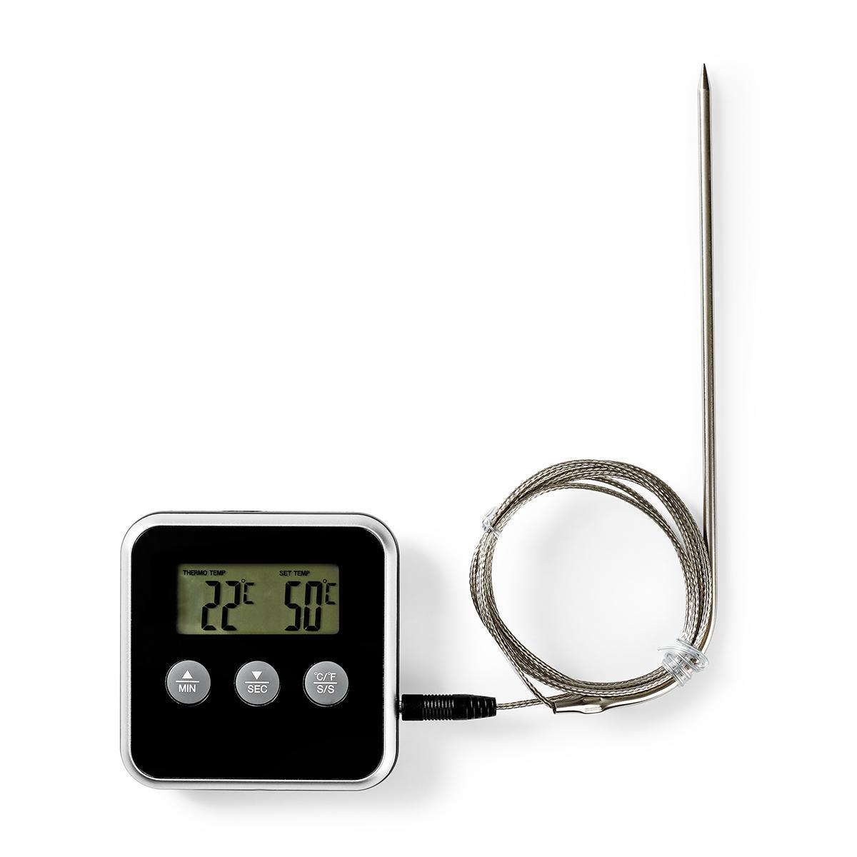 Thermomètre de cuisson (sonde) avec  alarme / minuteur / écran lcd / 0 - 250 °