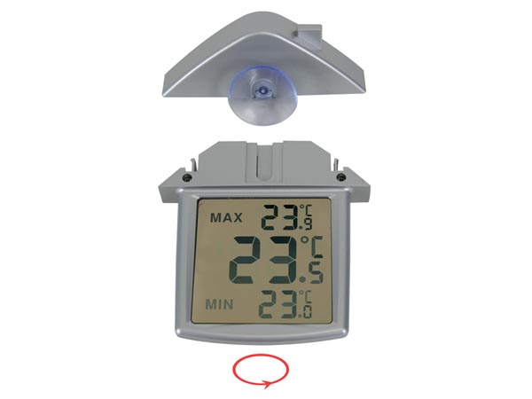 Thermomètre intérieur/extérieur transparent avec indications min/max