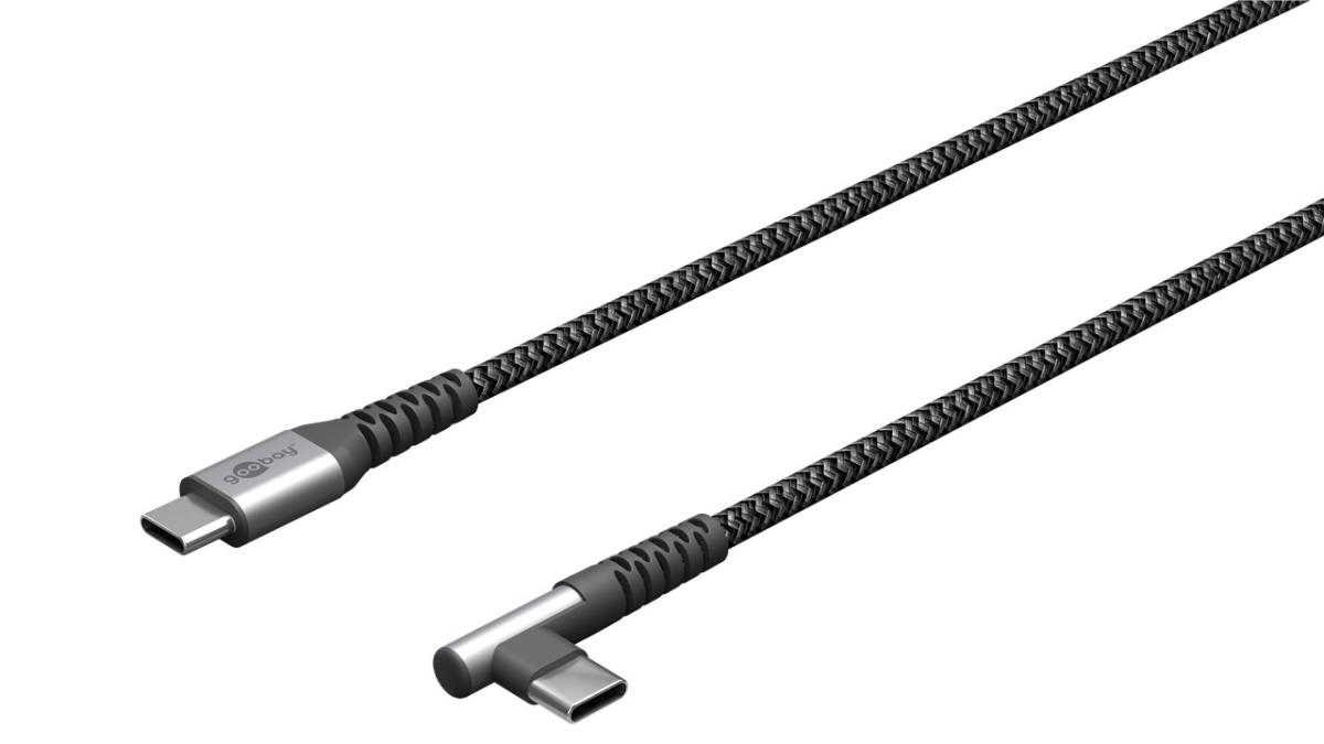 Câble haute qualité usb-c vers usb-c / 1.00 m / coudé / 480 mbps / nylon tressé aluminium