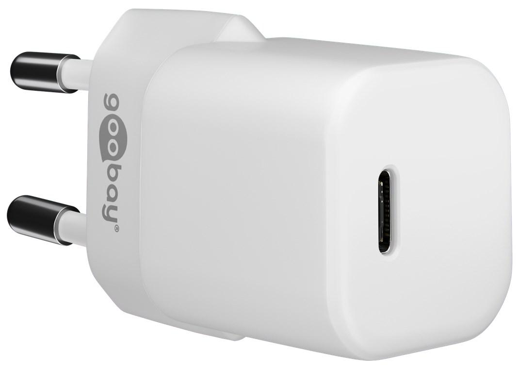 Chargeur rapide usb-c pd gan (power delivery) nano (30 w) blanc ( idéal iphone 15)