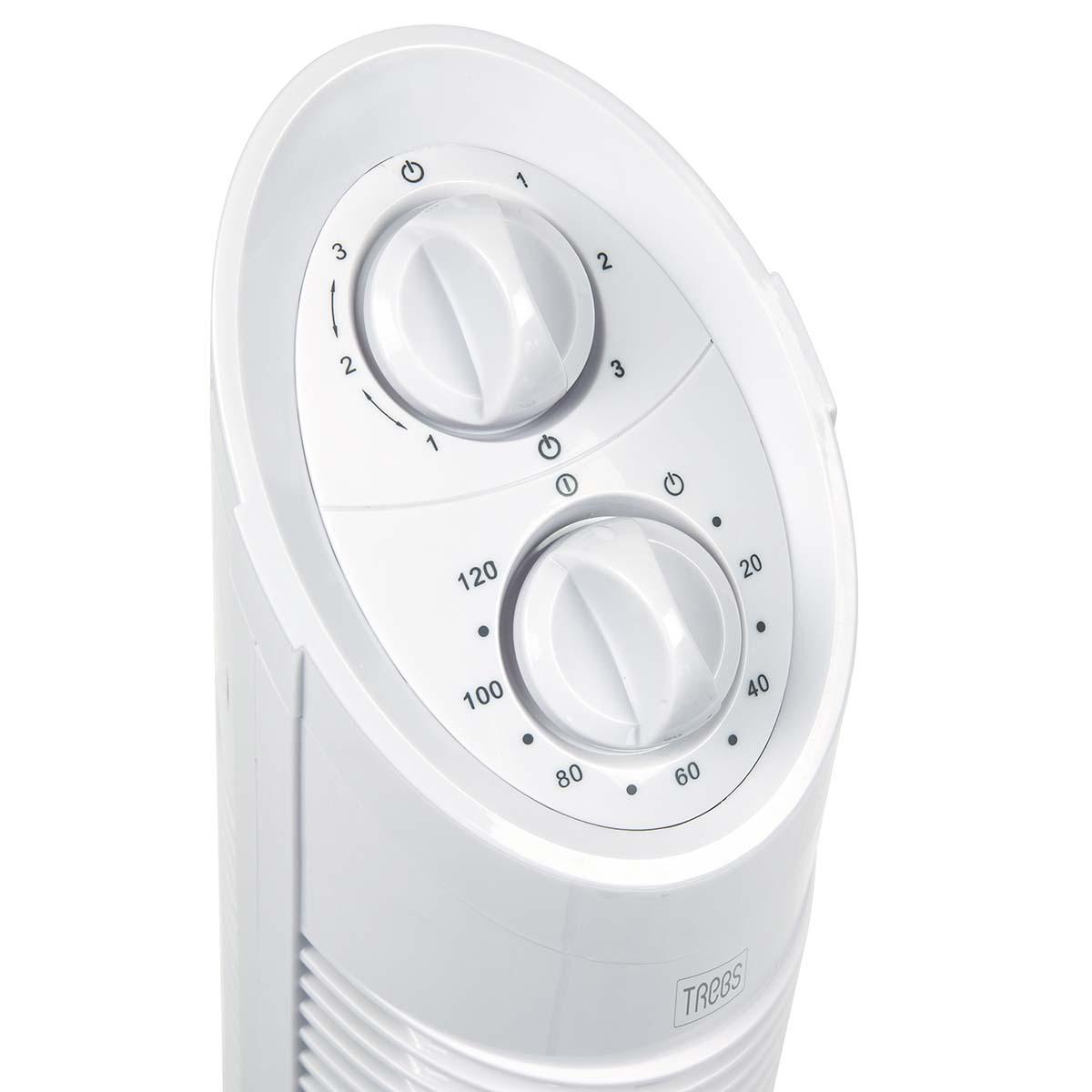 Ventilateur colonne | hauteur : 735 mm | 3 vitesses | oscillation | 30 w | blanc