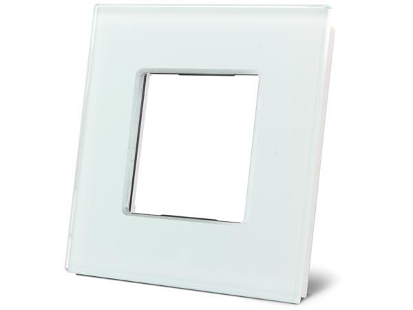 Plaque de recouvrement en verre pour bticino® livinglight, blanc