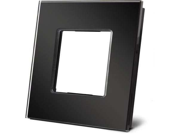 Plaque de recouvrement en verre pour niko®, noir brillant