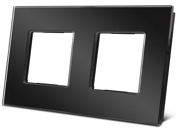 Plaque de recouvrement double en verre pour niko®, noir mat