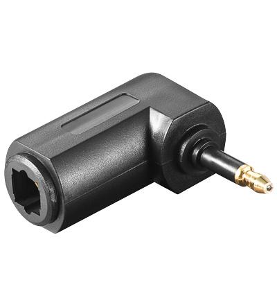 Adaptateur audio-video connecteur 3.5mm male / toslink femelle coude 90°