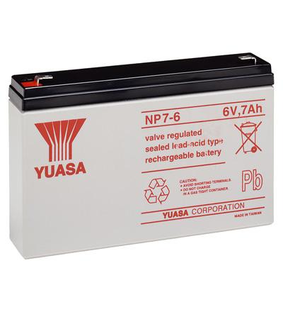 Batterie au plomb agm professionnelle 6v 7a 151x34x97.5mm  yuasa (np7-6)